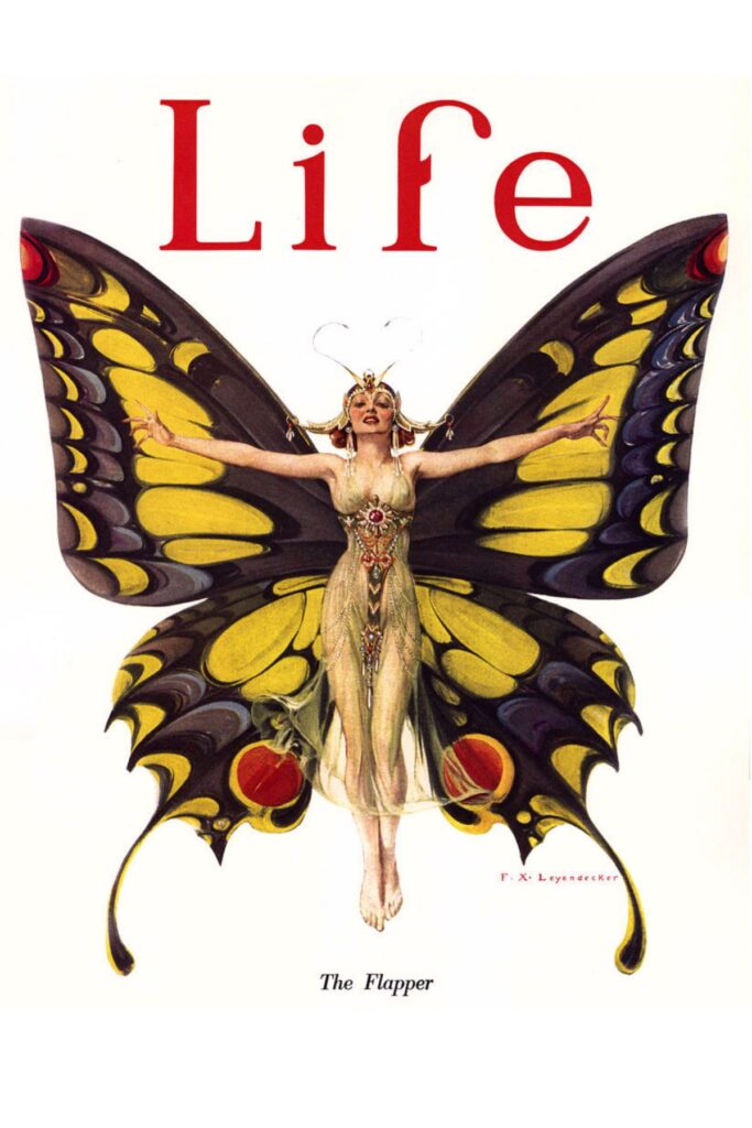 Life Magazine cover, "The Flapper". By F.X/ Leyendecker, 1922.