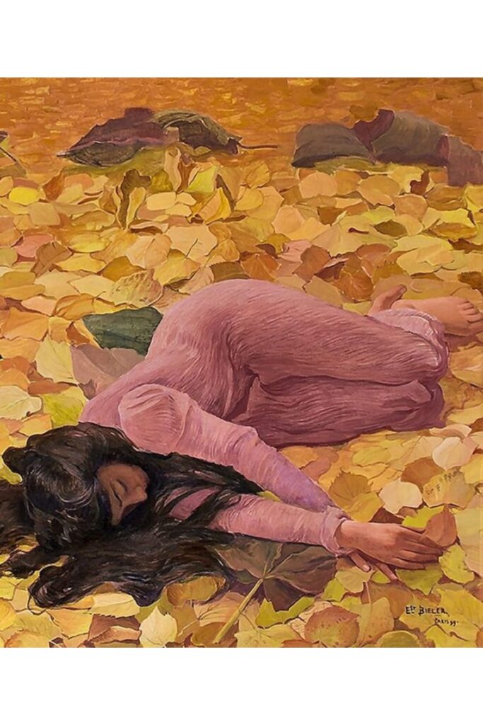 Retour du bampte  by Ernest Biéler (1863-1948) - Swiss painter and graphic artist. He was born in Rolle, Switzerland, and studied art at the Ecole des Beaux-Arts in Geneva. Biéler was a member of the Pont-Aven School, an art movement based in Brittany, France.