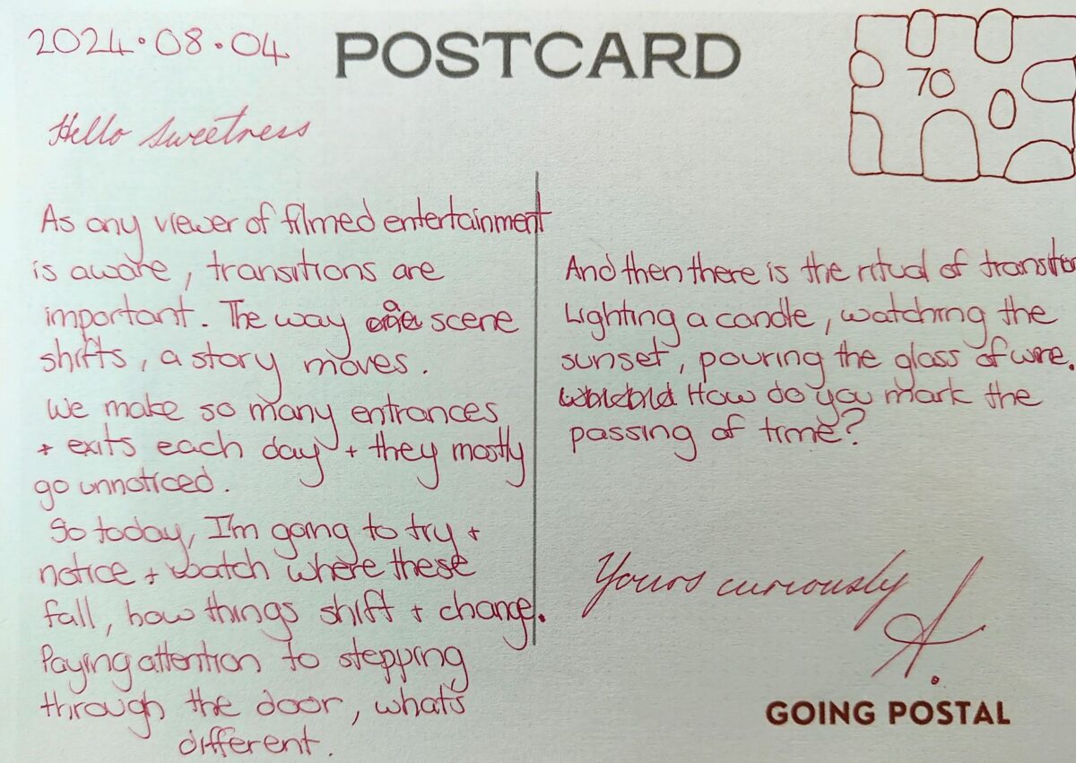 Going Postal 70 Transitions 4 August 2024