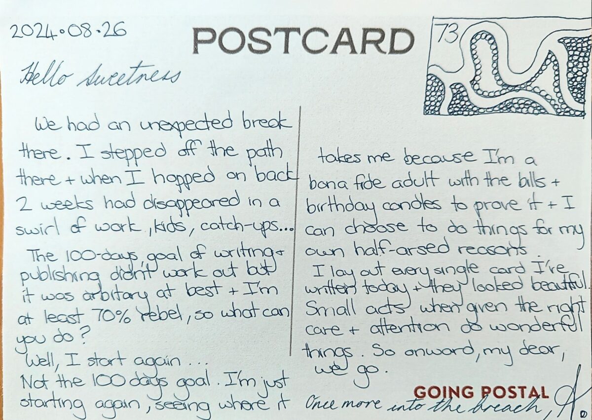 Going Postal 73 Missives 
- Mon, Aug 26